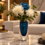 vase bleu en cristale 23kh-031