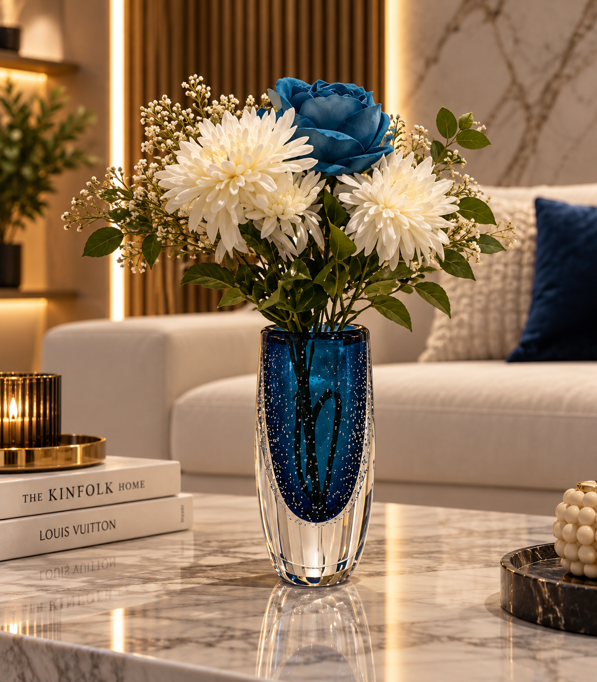 240F3769-6036-4F45-8569-D2AD51887119 vase bleu en cristale 23kh-031 – Image 1