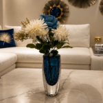 vase bleu en cristale 23kh-031